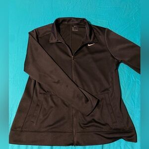 Nike, womens black light weight full zip jacket, large